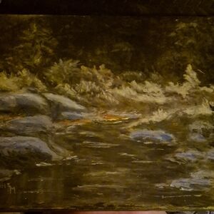 Tranquil Forest Stream Canvas Art